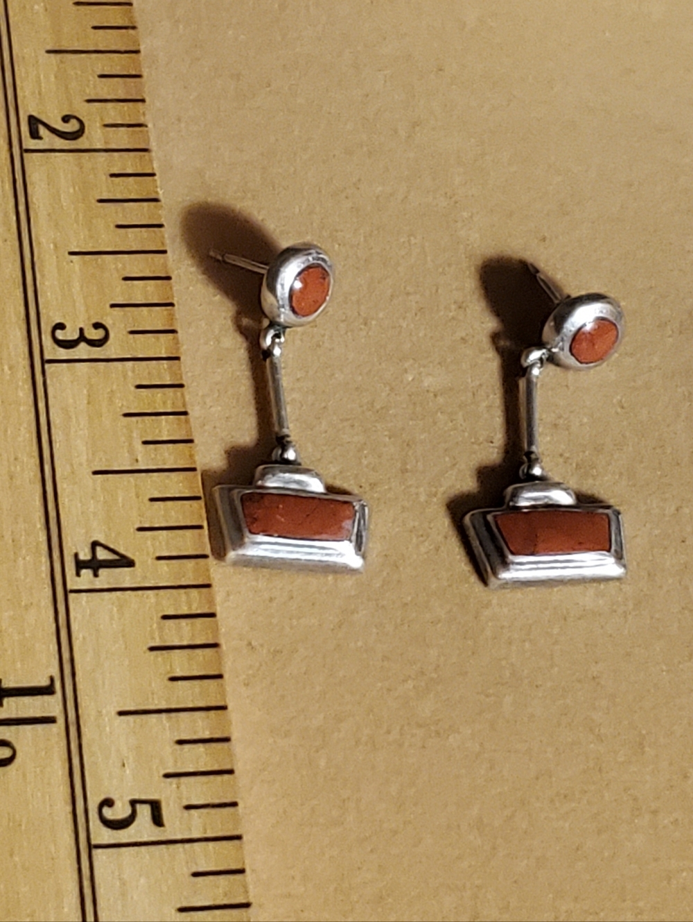 Vintage Sterling silver natural Stone earrings